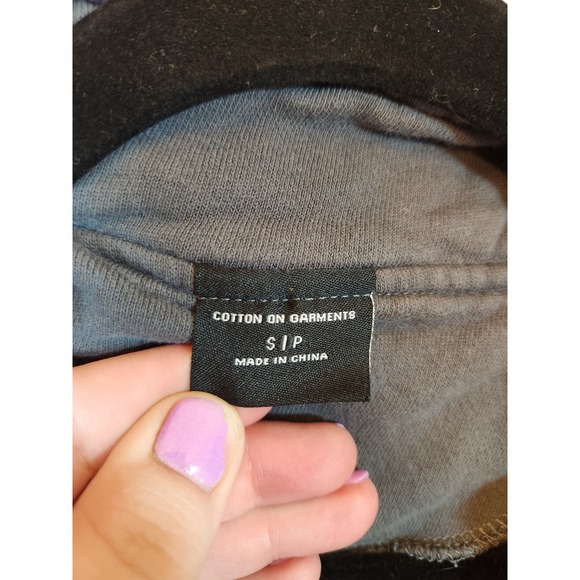 Cotton On Womens Gray Green White Colorblock Quarter-Zip Sweatshirt, Size S - Picture 3 of 7